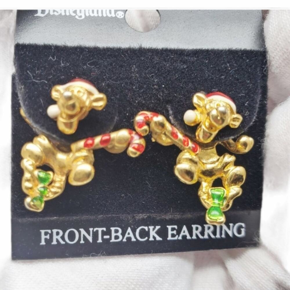Rare Disney Parks Tigger Christmas Earrings NIP